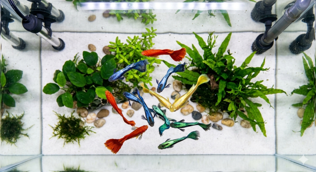 como cuidar do peixe guppy. tabela de compatibilidade de peixes no aquário com guppy, tetra neon, coridora e betta