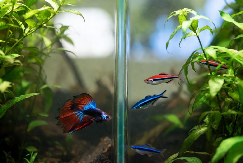 como apresentar peixe novo ao betta com divisória