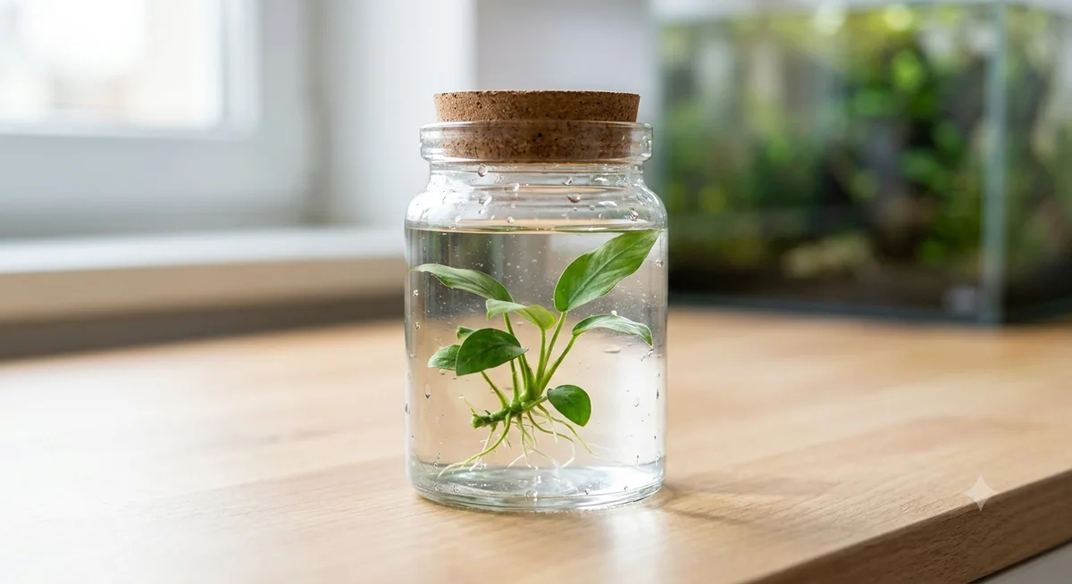 planta aquática em quarentena antes de entrar no aquário para evitar caramujo praga