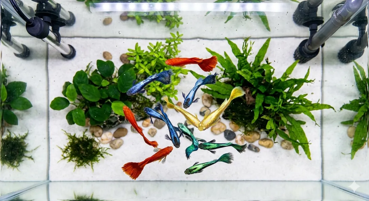 como cuidar do peixe guppy. tabela de compatibilidade de peixes no aquário com guppy, tetra neon, coridora e betta