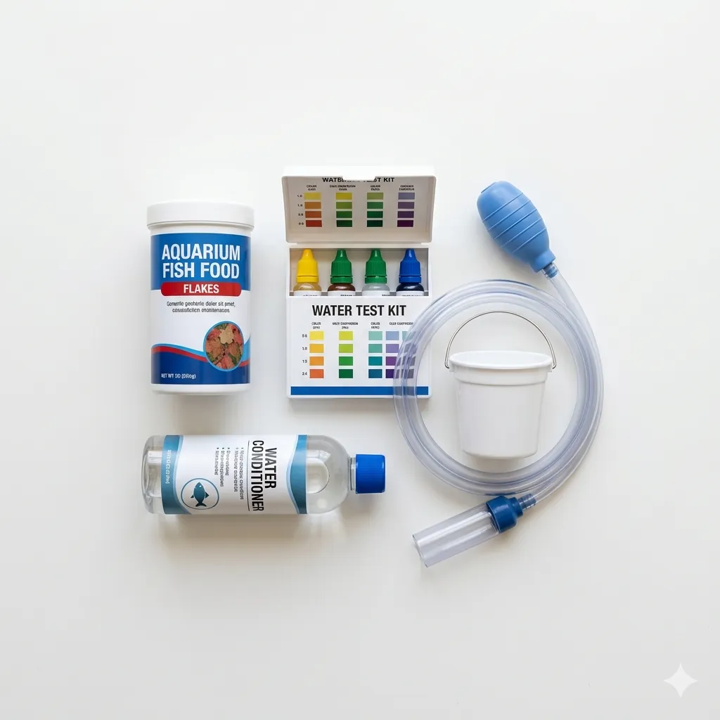 filtro HOB de qualidade ao lado de kit de testes liquido API sobre bancada branca 